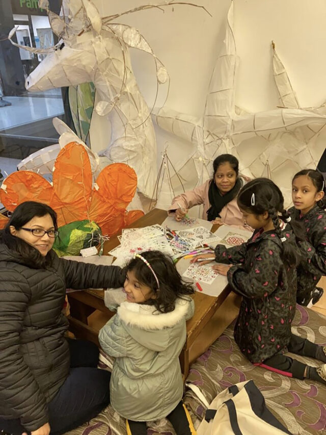 children making artwork